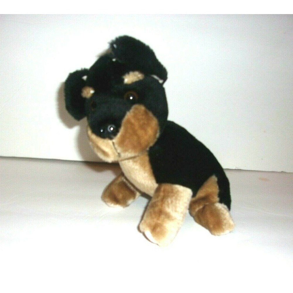 Rhode Island Novelty Black Brown Rottweiler Dog Plush 9" Vintage Stuffed Animal